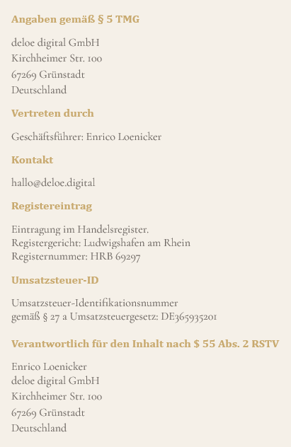 Kontaktdaten deloe digital GmbH